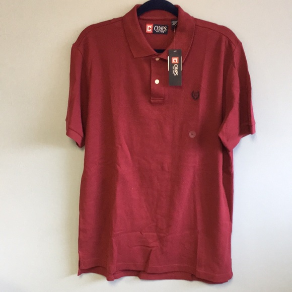 Chaps Other - Mens' CHAPS Maroon Short Sleeve Polo Shirt Size Medium